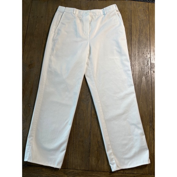 L.L. Bean Pants - LL Bean Classic‎ Fit White Chinos Womens 10 Reg 100% Cotton Straight Leg 277330